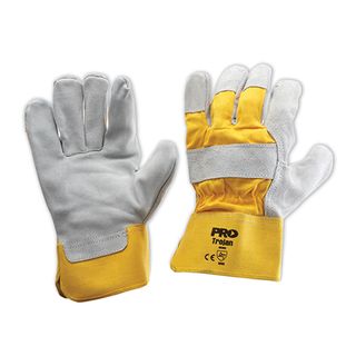 Yellow Grey Heavy Duty Leather Glove