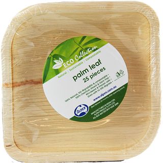 Alpen Palmleaf Square Plate 6" 25PK x100