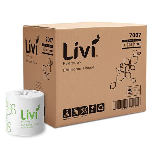 Livi Basics Toilet Tissue 1Ply 1000S 48Ctn