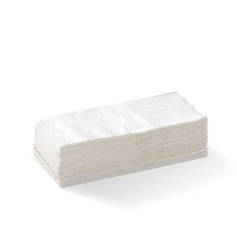 Biopak 1 Ply 1/8 Fold White Lunch Bionapkin X3000