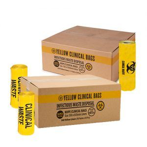 Austar Packaging Clinical Waste Bag HDPE Yellow Printed 500mmx 600mm x500