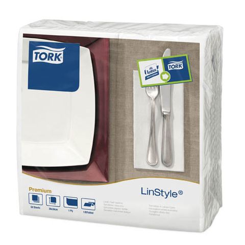 Tork Linstyle White Dinner Napkin 8F 50 X12