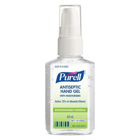 Purell Instant Hand Sanitiser - Gel 60ml Pump Bottle X 24 Units