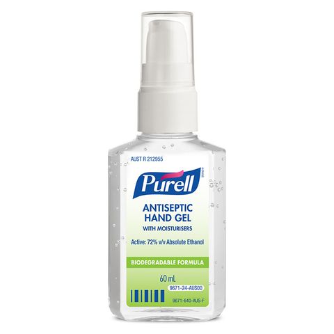 Purell Instant Hand Sanitiser - Gel 60ml Pump Bottle X 24 Units