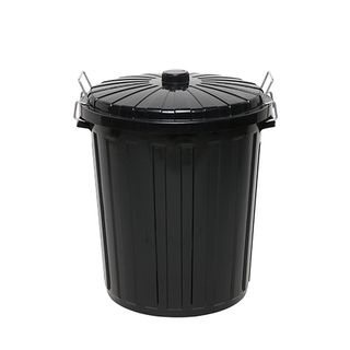 Edco Plastic Garbage Bin With Lid 55L Black