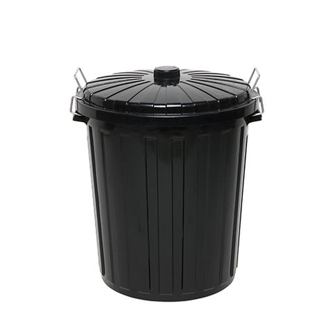Edco Plastic Garbage Bin With Lid 55L Black