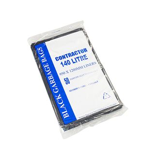 Austar Packaging 140L Black Contractor Bin Liner Star Seal 1200x950mm x200