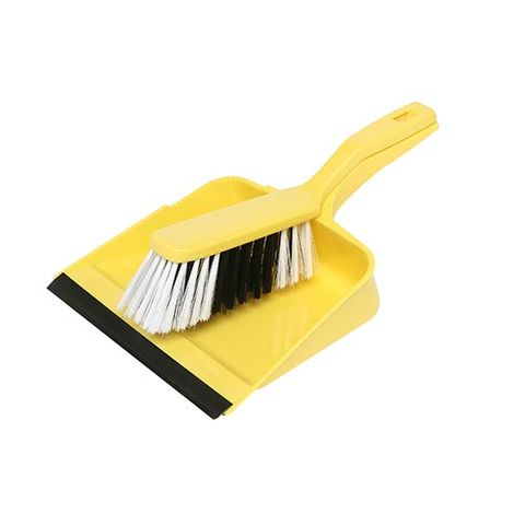 Edco Dust Pan & Brush Set - Yellow