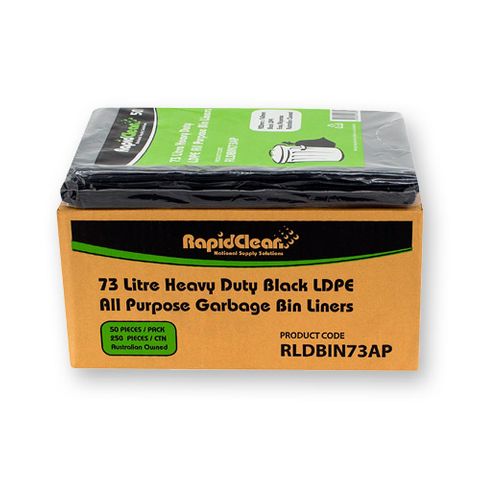 RapidClean 73 Ltr M/Duty Black B/Liner X250