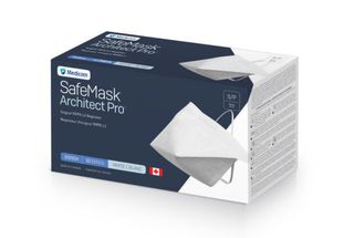 SafeMask Architect Pro Surgical N95 Respirator Mask White Large x50