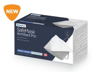 SafeMask Architect Pro Surgical N95 Respirator Mask White Medium x50