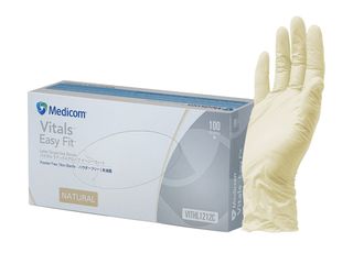 Vitals Simple Fit Latex Powder Free  Examination Glove M x100