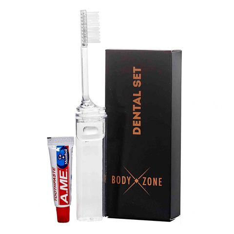 Body Zone Dental Kit incl. travel toothbrush - blue & white bristles & Colgate toothpaste (ctn 250)