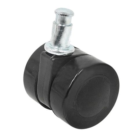 40MM PU-TYRED BLACK TWIN WHEEL CASTOR SHORT STEM