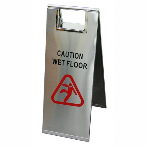 EDCO STAINLESS STEEL WET FLOOR SIGN - SLIM