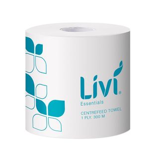 Livi Essentials Centrefeed Roll Towel 1Ply 300M 4Ctn