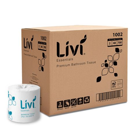 Livi Essentials Toilet Tissue 2Ply 700S 48Ctn