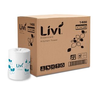 Livi Essentials Kitchen Roll Towel 2Ply 240S 12Ctn