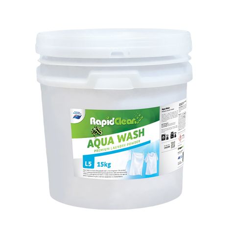 RapidClean AQUA WASH - LAUNDRY POWDER 15Kg Pail