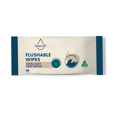 Flushable Wipes  200mm x 140mm Soft Pack  of 40 Wipes