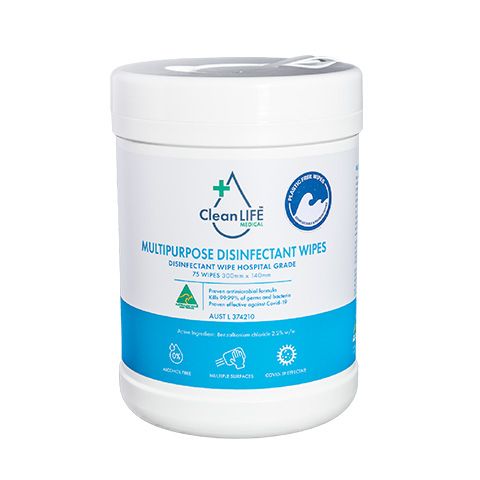 CleanLife Multipurpose Disinfectant Wipes Canister 100