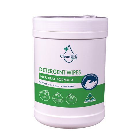 Detergent Wipes  200 x 260mm  Canister  of 100 Wipes