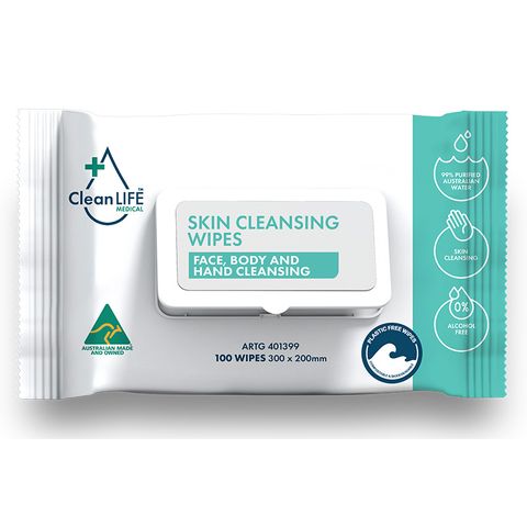 Skin Cleansing Wipes 300 x 200mm  Soft Pack  of 50 Wipes