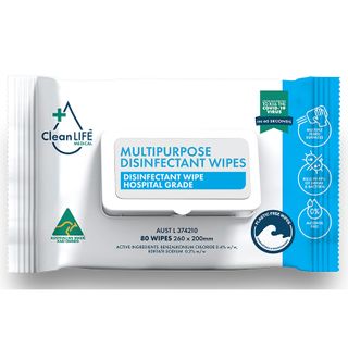 CleanLife Multipurpose Disinfectant Wipes Soft Pack Pkt 80