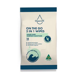 On The Go 2 in 1 Wipes  200mm x 140mm Soft Pack  of 15 Wipes