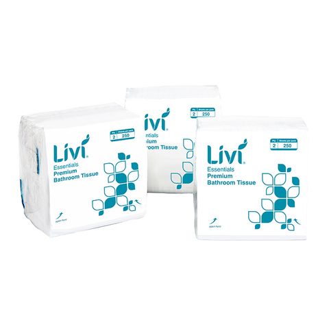 Livi Essentials Interleaved Toilet Tissue 2Ply 250S X 36