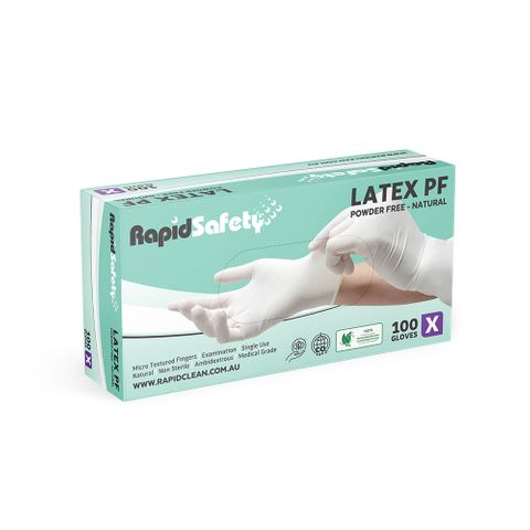 Rapid Safety - Latex Powder Free Examination Gloves - XL x 100