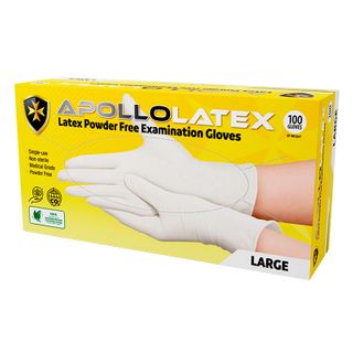 APOLLOLATEX PF Exam Latex Gloves - Large x 100