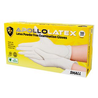 APOLLOLATEX PF Exam Latex Gloves - Small x 100