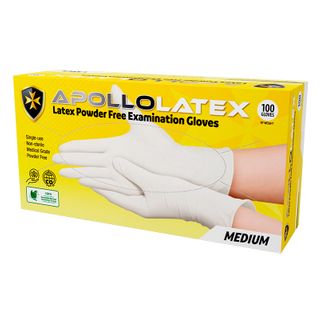 APOLLOLATEX PF Exam Latex Gloves - Medium x 100