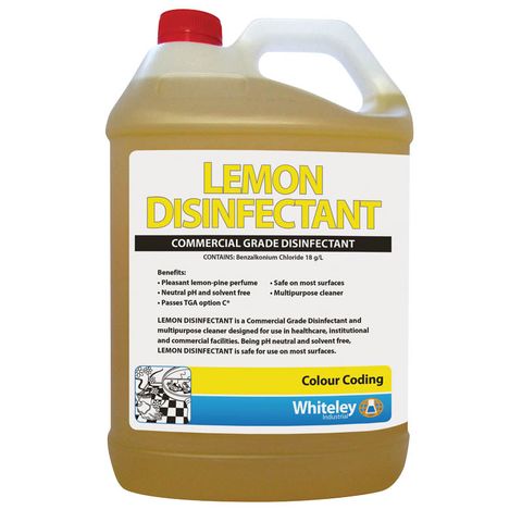 Whiteley Lemon Disinfectant Commercial Grade Disinfectant 5L