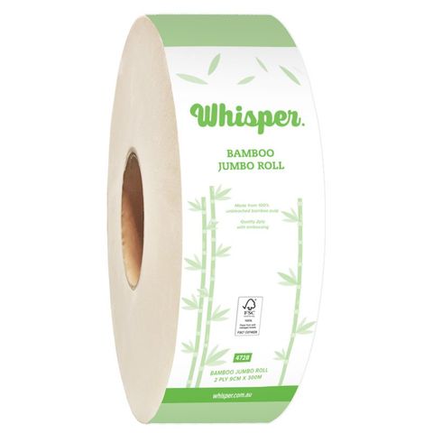 Whisper Bamboo FSC 2ply 230m Jumbo Roll X8