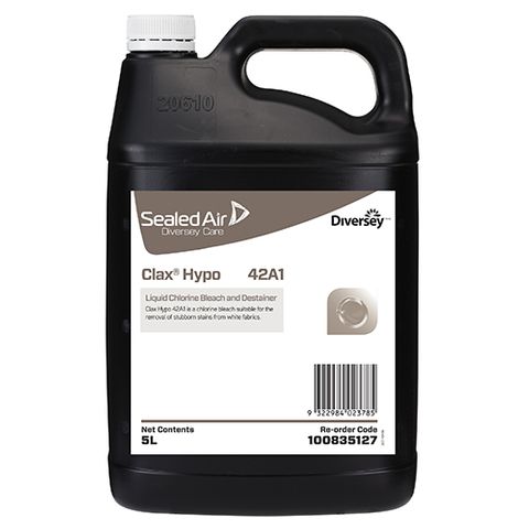 Diversey Clax Sure Link Hypo 42A1 5L Liquid Chlorine Bleach And Destainer