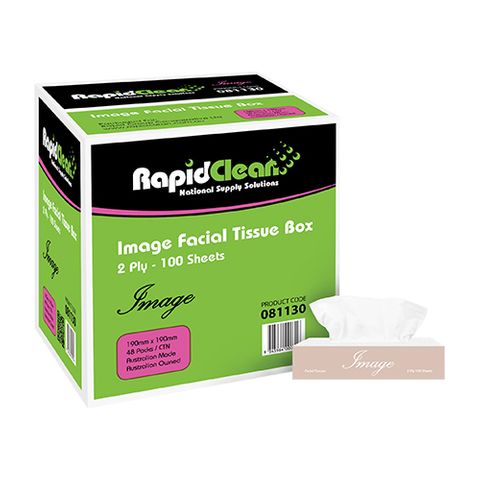 RapidClean Image 2Ply Facial Tissues 100s X48