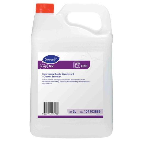 Diversey SUMA BAC D10 Commercial Grade Disinfectant - Cleaner Sanitiser  5L