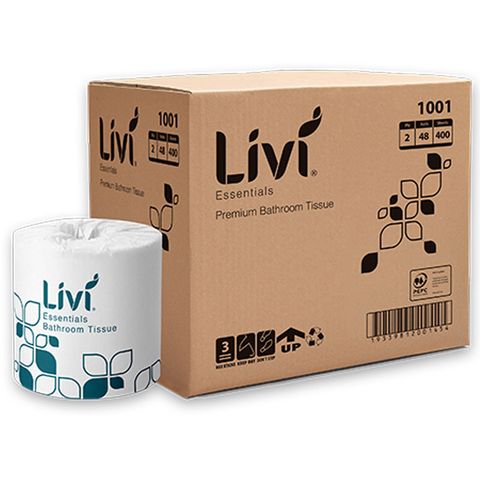 Livi Essentials Toilet Tissue 2Ply 400S 48Ctn