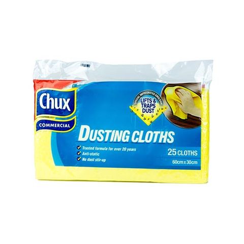 Chux Dusting Cloths 60X30cm 25PK