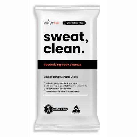 Cleanlife Sweat Clean Wipes 240mm x 200mm 20 wipes