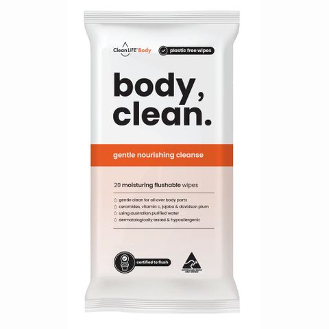 Cleanlife Body Clean Wipes 240mm x 200mm 20 wipes