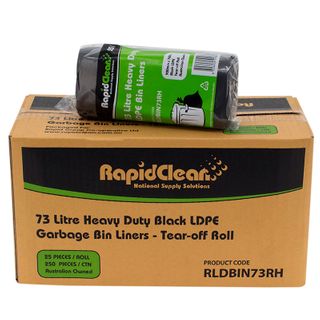 RapidClean 73 Ltr H/Duty Ld Blk Roll X250