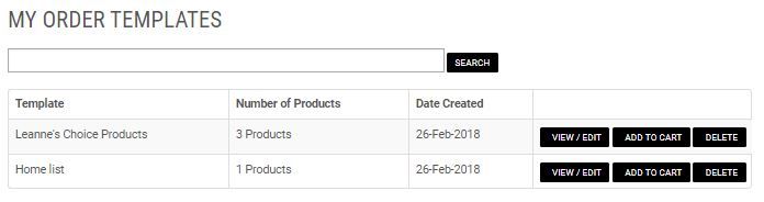 Editing Order Templates