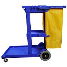 Janitor Cart Complete with Bag BLUE