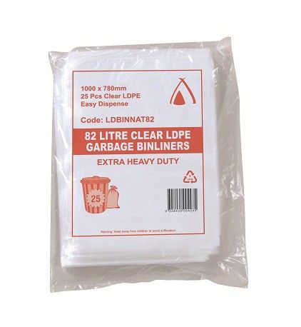 82L Natural XHD Bin Liner-32um; Ctn 200