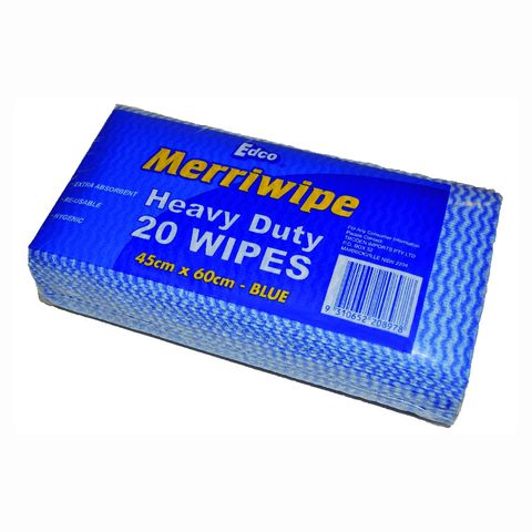 Merriwipe H/Duty Wipe Pkt/20 Blue