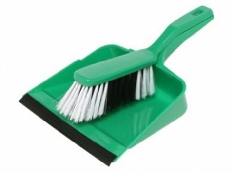 Edco Dust Pan & Brush Set Green