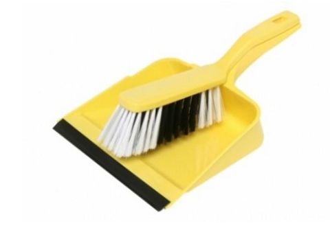 Edco Dust Pan & Brush Set Yellow on